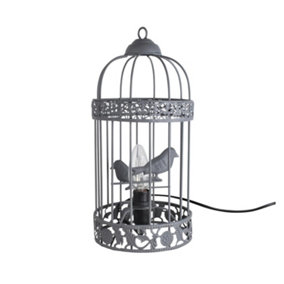 First Choice Lighting Birdcage - Grey Table Lamp