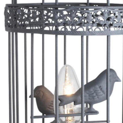 First Choice Lighting Birdcage - Grey Table Lamp