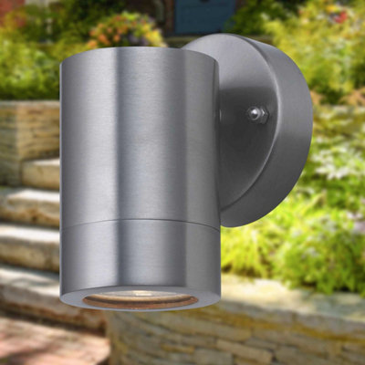 First Choice Lighting Blaze Stainless Steel Clear Glass IP44 Outdoor Wall Washer Light