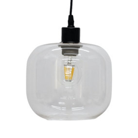 First Choice Lighting Bletch Clear Glass Easy Fit Pendant Shade