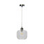 First Choice Lighting Bletch Clear Glass with Chrome Pendant Fitting