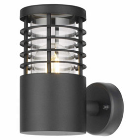 First Choice Lighting Bloom Black Clear IP44 Outdoor Wall Light