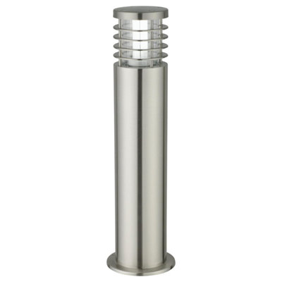 First Choice Lighting Bloom Brushed Stainless Steel Outdoor Post Light