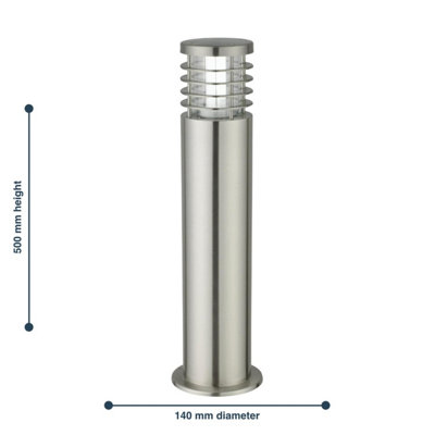 First Choice Lighting Bloom Stainless Steel Clear IP44 Outdoor Post Light