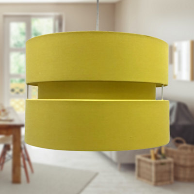 First Choice Lighting Bright Ochre 30 cm Easy Fit Fabric Pendant Shade