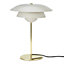 First Choice Lighting Bruntsfield Brass Warm Grey Table Lamp