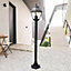 First Choice Lighting Cambridge - Black Clear Glass IP44 100cm Outdoor Post Light