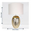 First Choice Lighting Carrie Gold Chrome White Ceramic Table Lamp With Shade