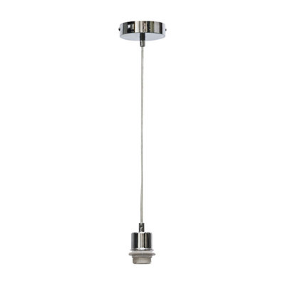 First Choice Lighting Carss Polished Chrome Ceiling Pendant Flex Suspension Kit for Easy Fit Shades