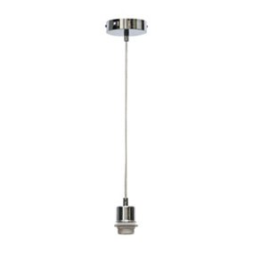 First Choice Lighting Carss Polished Chrome Ceiling Pendant Suspension Kit for Easy Fit Shades