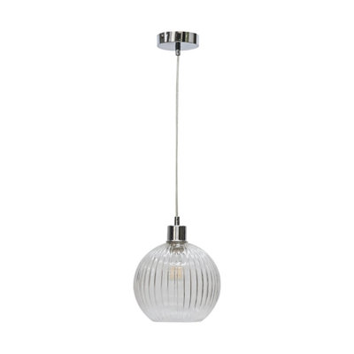 First Choice Lighting Carss Polished Chrome Ceiling Pendant Suspension Kit for Easy Fit Shades
