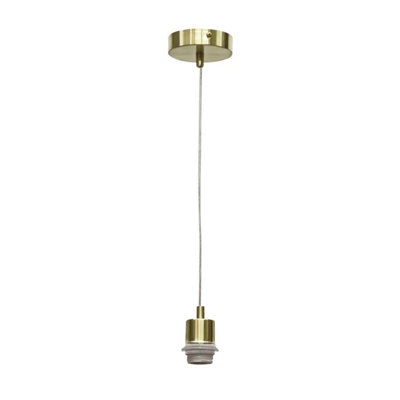 First Choice Lighting Carss Satin Brass Ceiling Pendant Suspension Kit for Easy Fit Shades