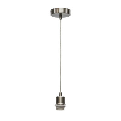 First Choice Lighting Carss Satin Nickel Ceiling Pendant Flex Suspension Kit for Easy Fit Shades