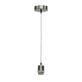 First Choice Lighting Carss Satin Nickel Ceiling Pendant Suspension Kit for Easy Fit Shades