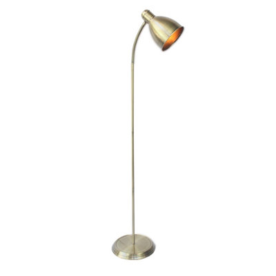 First Choice Lighting Carter Antique Brass Floor Reading Lamp