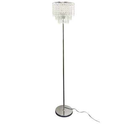 First Choice Lighting Cascada Chrome Clear Floor Lamp