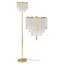 First Choice Lighting Cascada Gold and Acrylic Crystal Jewelled Floor Lamp