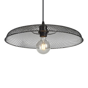 First Choice Lighting Cassidy Large Black Mesh Easy Fit Metal Pendant Shade