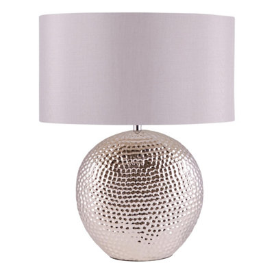 First Choice Lighting Celt Chrome Grey Table Lamp With Shade | DIY At B&Q