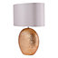 First Choice Lighting Celt Copper Grey Ceramic Table Lamp With Shade