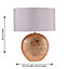 First Choice Lighting Celt Copper Grey Ceramic Table Lamp With Shade