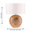 First Choice Lighting Celt Copper White Ceramic Table Lamp With Shade