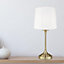 First Choice Lighting Chester Antique Brass White Table Lamp With Shade