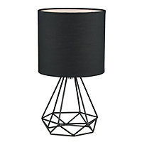 First Choice Lighting Christie Black Table Lamp With Shade