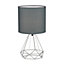 First Choice Lighting Christie Silver Grey Table Lamp With Shade