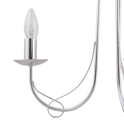 First Choice Lighting Chrome 3 Way Ceiling Fitting with Loop Scroll Detail