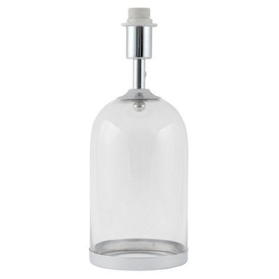 First Choice Lighting Chrome and Glass Cloche Design Table Lamp Base
