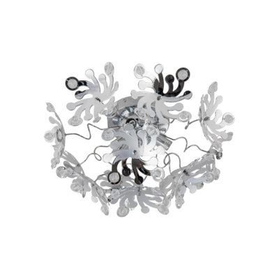First Choice Lighting Chrome Semi Flush 3 x G9 Flower Fitting