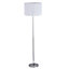 First Choice Lighting Chrome Stick Floor Lamp with White Laser Cut Shade