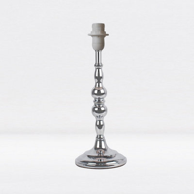 First Choice Lighting Chrome Stick Table Lamp Base with Decorative Stem