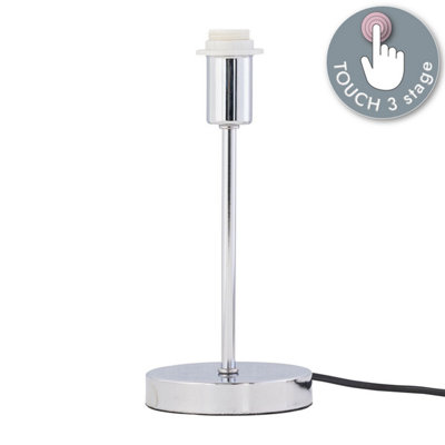 First Choice Lighting Chrome Touch Operated Stick Table Lamp Base Only