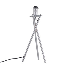 First Choice Lighting Chrome Tripod Base Only Table Lamp