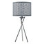 First Choice Lighting Chrome Tripod Base Only Table Lamp