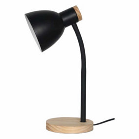 First Choice Lighting Clark Black Wood Task Table Lamp