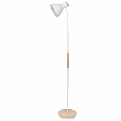 First Choice Lighting Clark White Wood Floor Reading Lamp