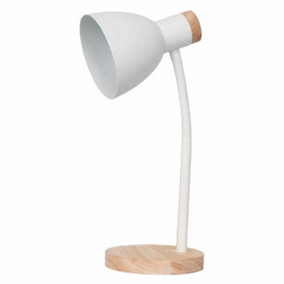 First Choice Lighting Clark White Wood Task Table Lamp