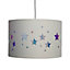 First Choice Lighting Clayton - Iridescent White Easy Fit Fabric Pendant Shade