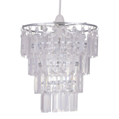 First Choice Lighting Clear Acrylic 4 Tier Easy Fit Light Shade