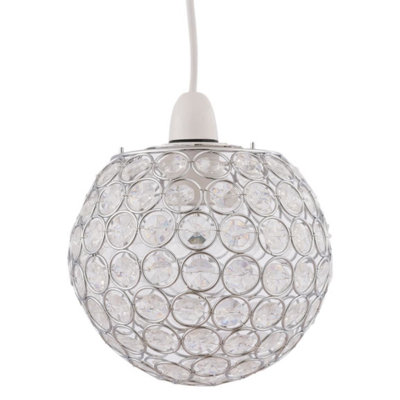First Choice Lighting Clear Jewelled Globe Light Shade