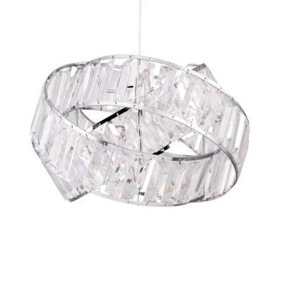 First Choice Lighting Clear Jewelled Layered Twist Ceiling Light Shade