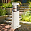 First Choice Lighting Clifton Grey Stone Effect IP44 LED Outdoor 50cm Post Light