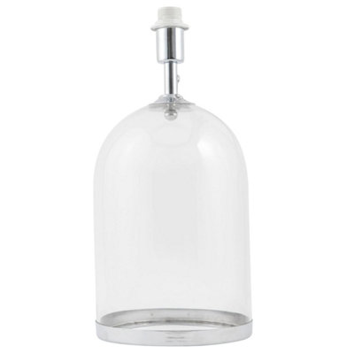 First Choice Lighting Cloche Clear Glass Chrome Large Base Only Table Lamp