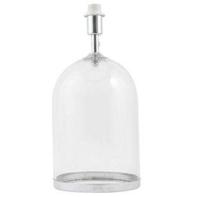 First Choice Lighting Cloche Clear Glass Chrome Large Base Only Table Lamp