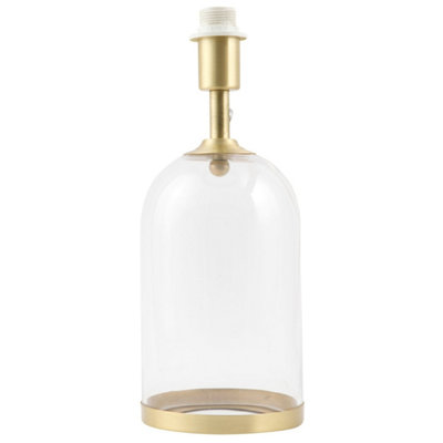 First Choice Lighting Cloche Clear Glass Satin Brass Base Only Table Lamp