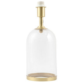 First Choice Lighting Cloche Clear Glass Satin Brass Base Only Table Lamp