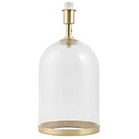 First Choice Lighting Cloche Clear Glass Satin Brass Large Base Only Table Lamp
